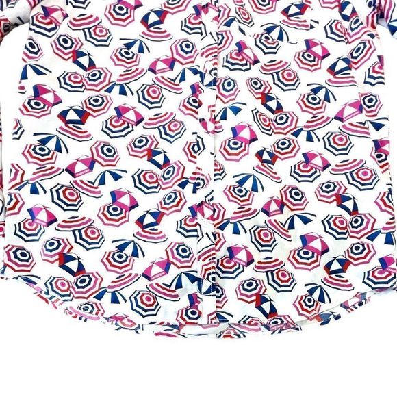 Lands End Women's Multicolor White Beach Umbrella Boyfriend Tunic Medium - Picture 8 of 14